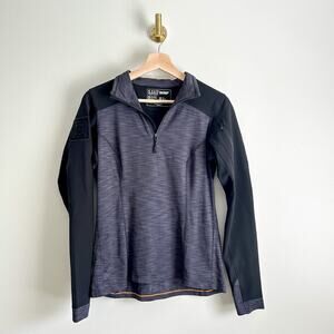 5.11 Tactical 1/4 Zip Mixed Media Long Sleeve Pullover Gray/Black S
